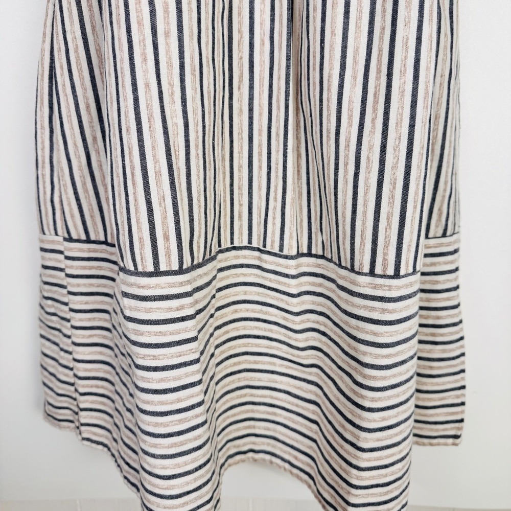 Andree by UNIT Striped Dress Women S Beige Blue Chevron Sleeveless Mini Casual - Picture 6 of 12